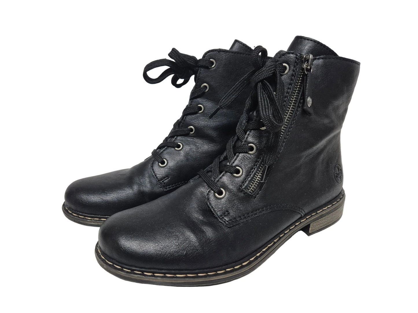 Rieker Schnürstiefelette Stiefel, schwarz, Gr. 42