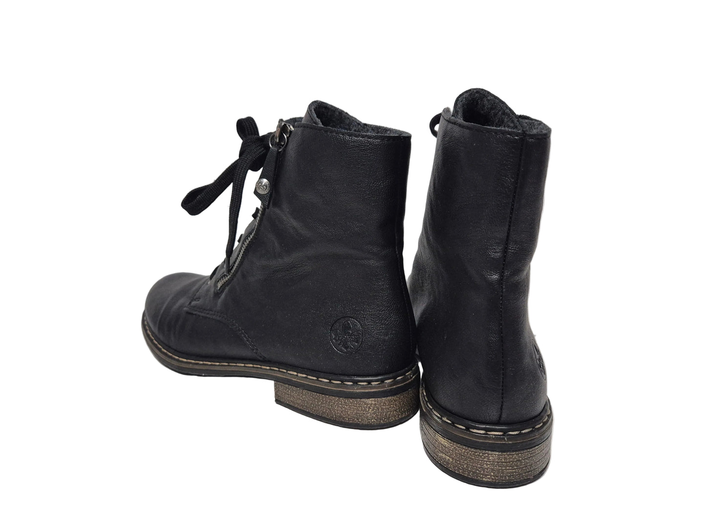 Rieker Schnürstiefelette Stiefel, schwarz, Gr. 42