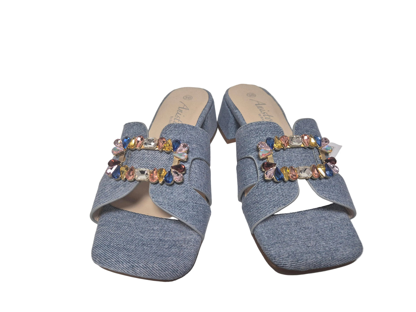 NEU! Aniston Shoes Pantolette Absatzschuh, hellblau, Gr. 36