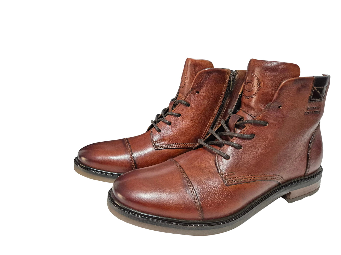 NEU! Bugatti Schnürstiefel Businessschuhe, cognac, Gr. 43