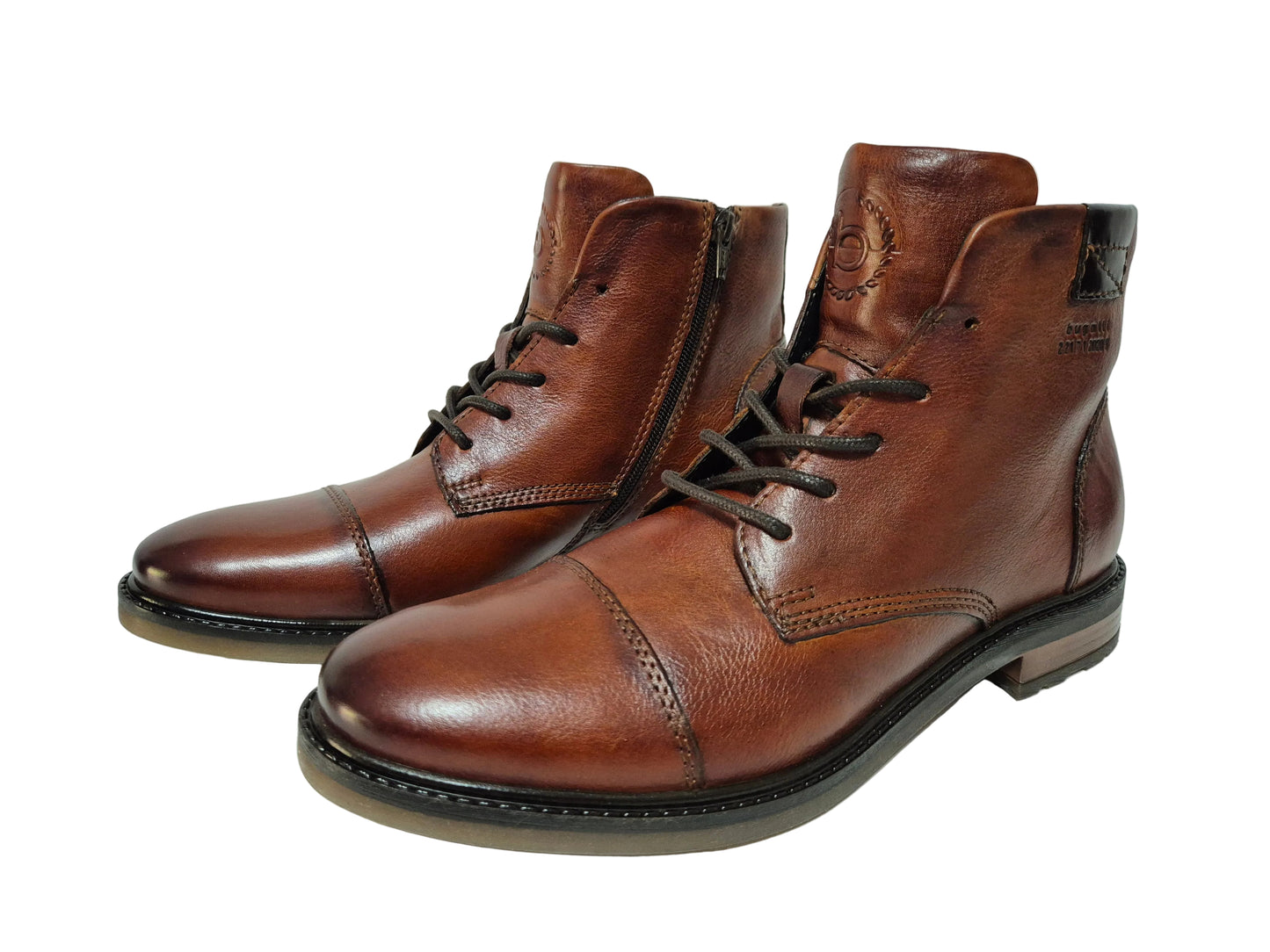 NEU! Bugatti Schnürstiefel Businessschuhe, cognac, Gr. 43