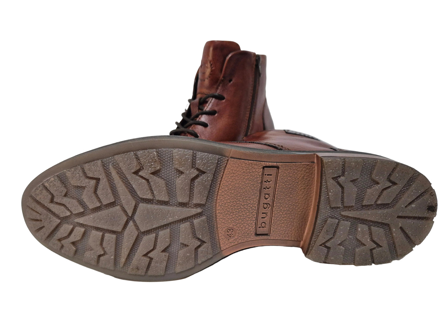 NEU! Bugatti Schnürstiefel Businessschuhe, cognac, Gr. 43