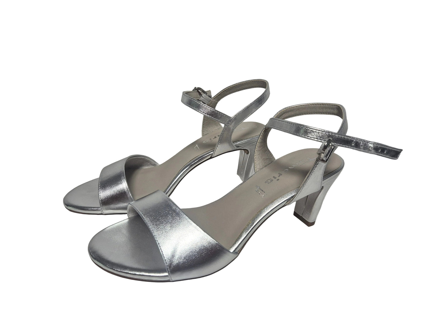 NEU! Tamaris Sandalette Absatzschuh, silber, Gr. 40