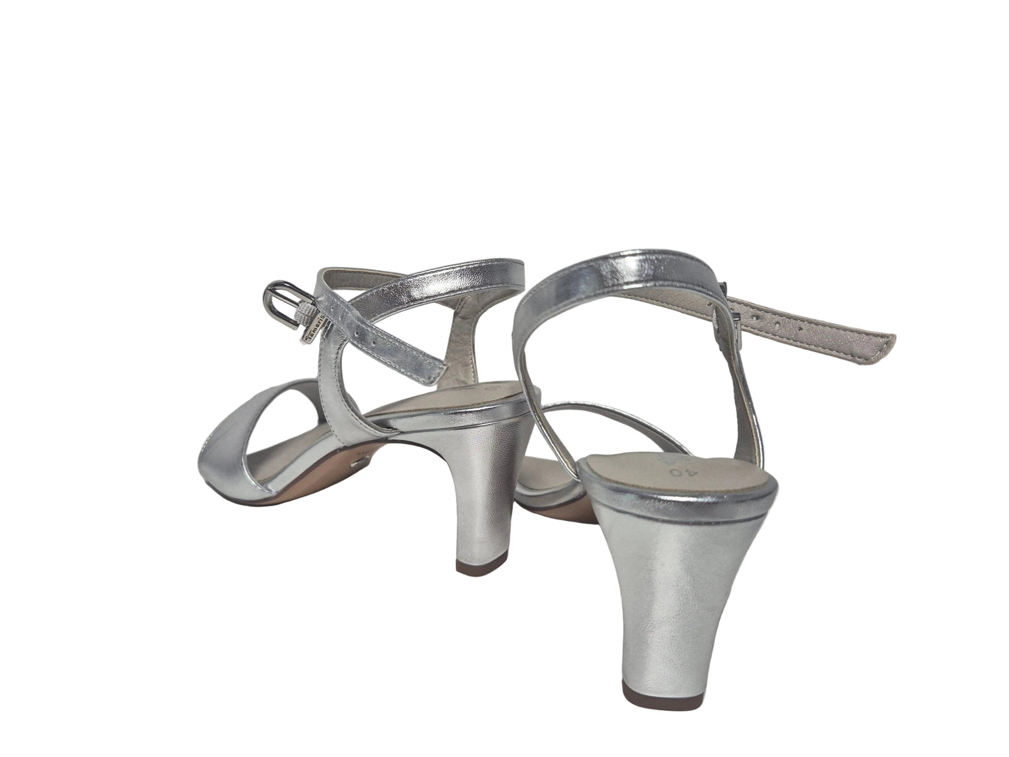 NEU! Tamaris Sandalette Absatzschuh, silber, Gr. 40