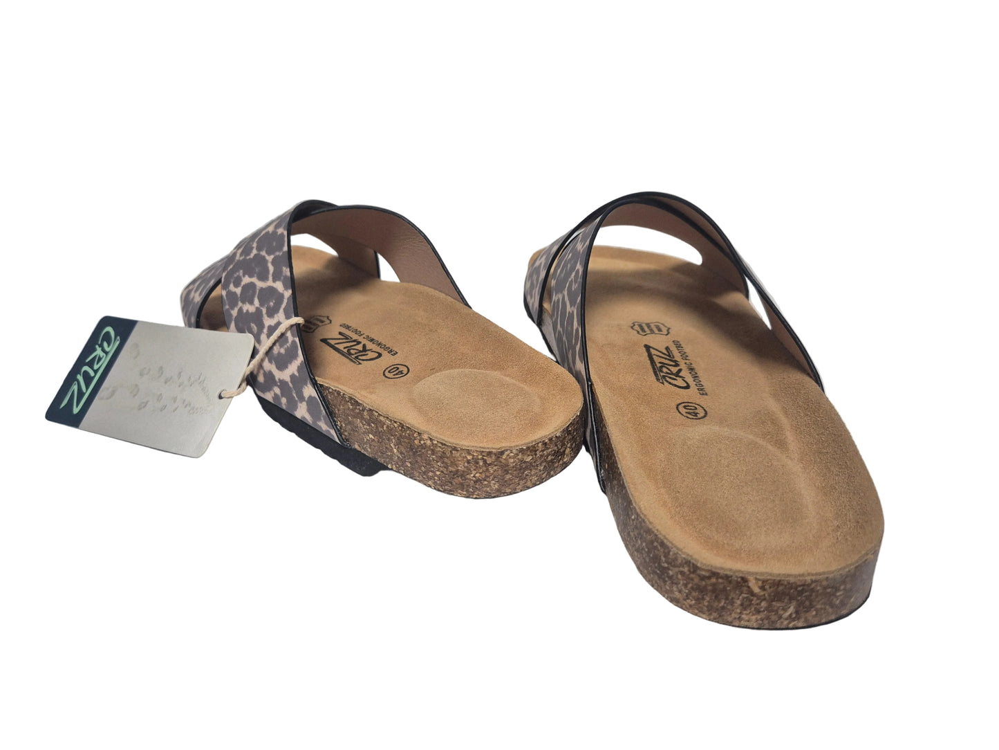 NEU! Cruz Musoni Sandale Pantolette, braun beige, Gr. 40