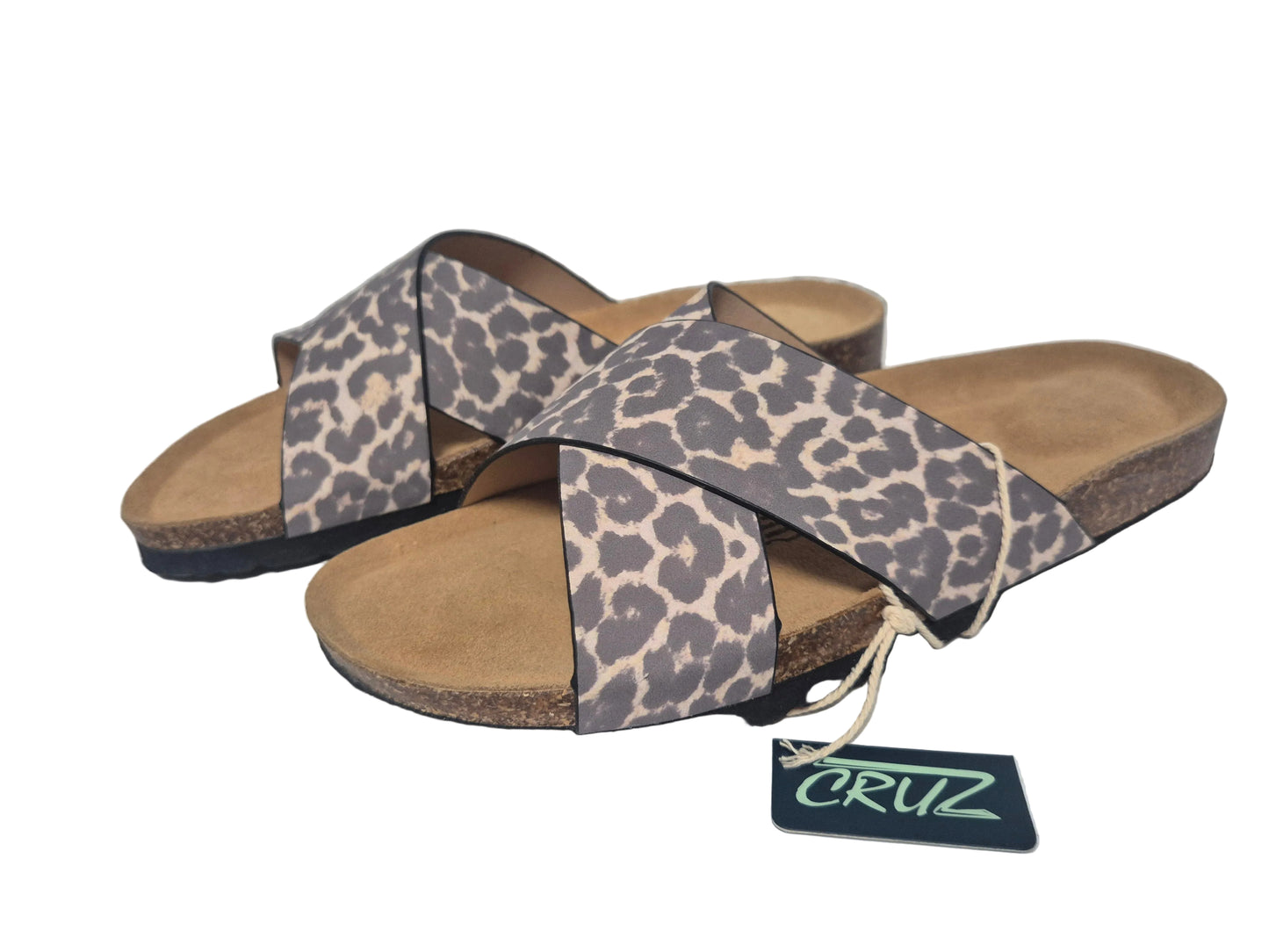 NEU! Cruz Musoni Sandale Pantolette, braun beige, Gr. 42