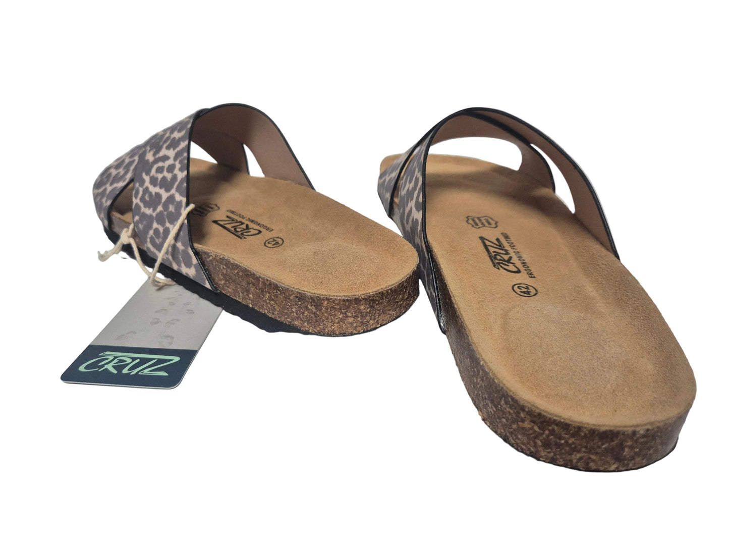 NEU! Cruz Musoni Sandale Pantolette, braun beige, Gr. 42