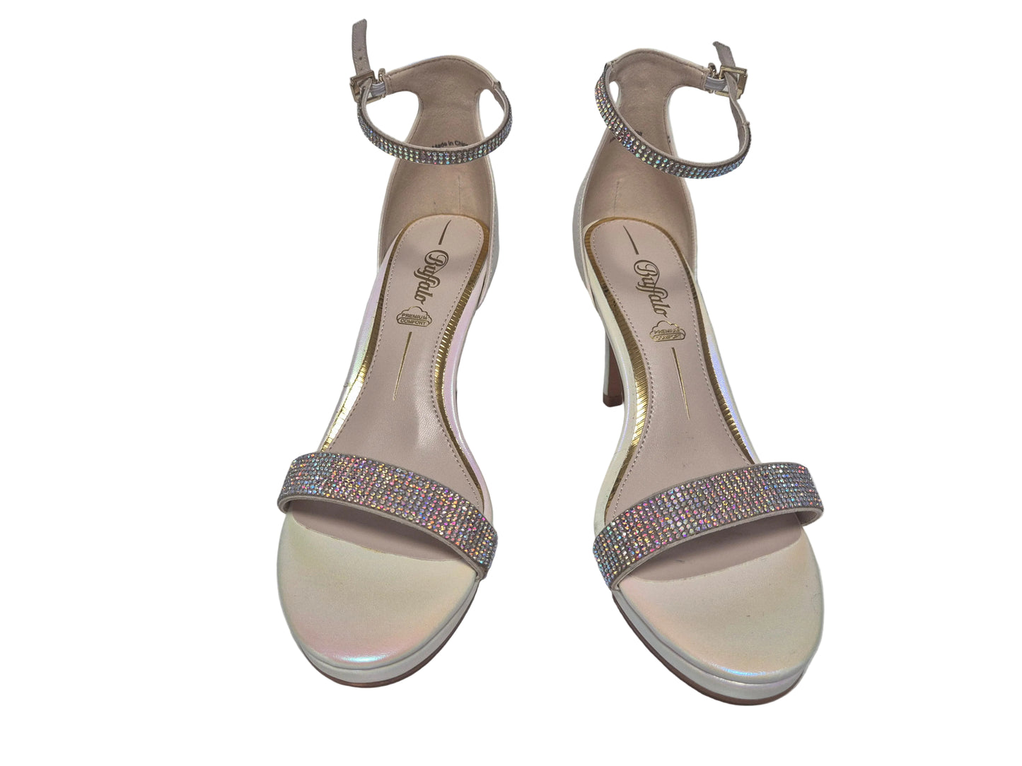 Buffalo High Heel Pumps Sandalen, creme weiß, Gr. 38