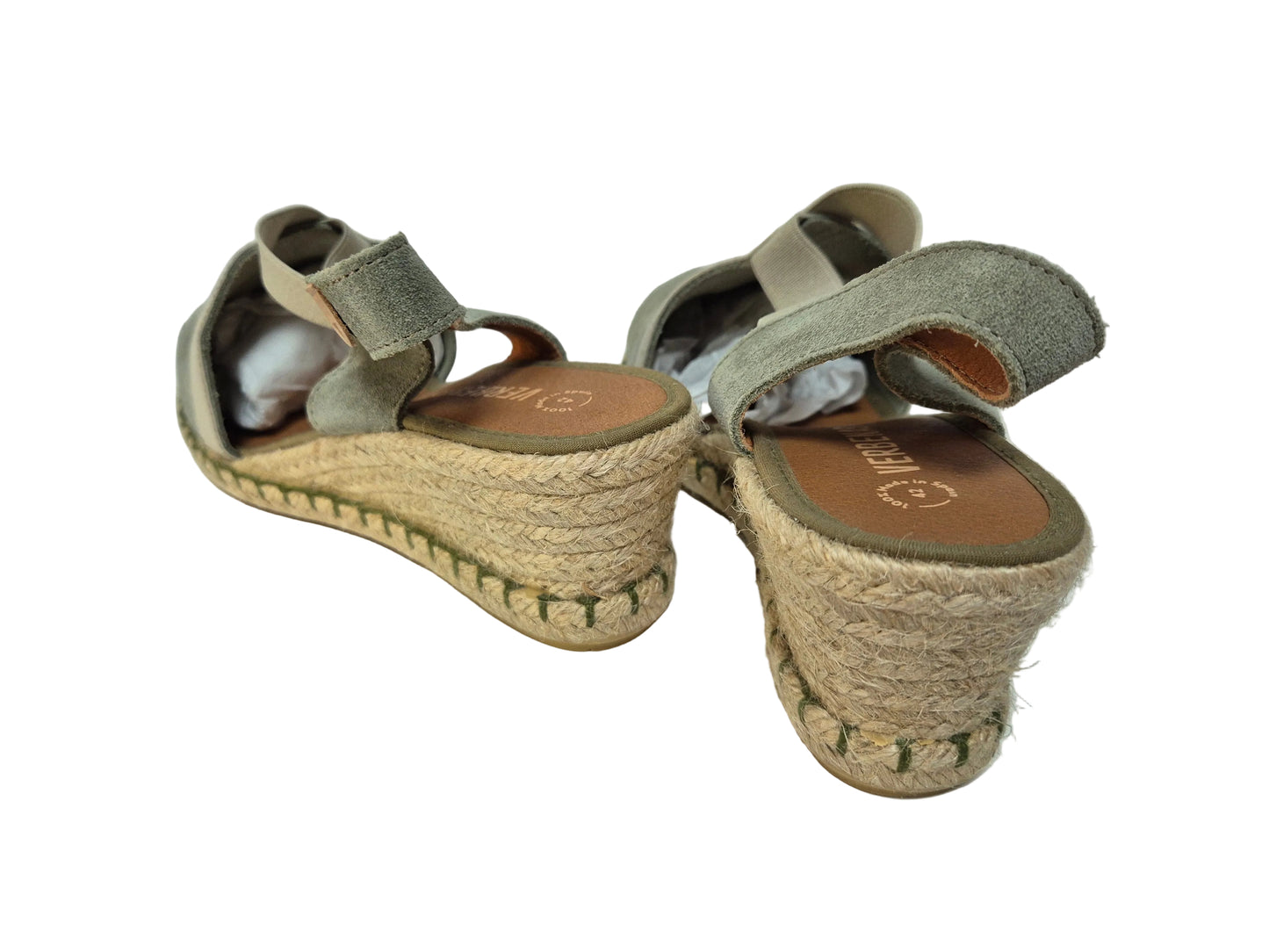 Verbenas Milena Serraje Keilsandalette, grün, Gr. 42