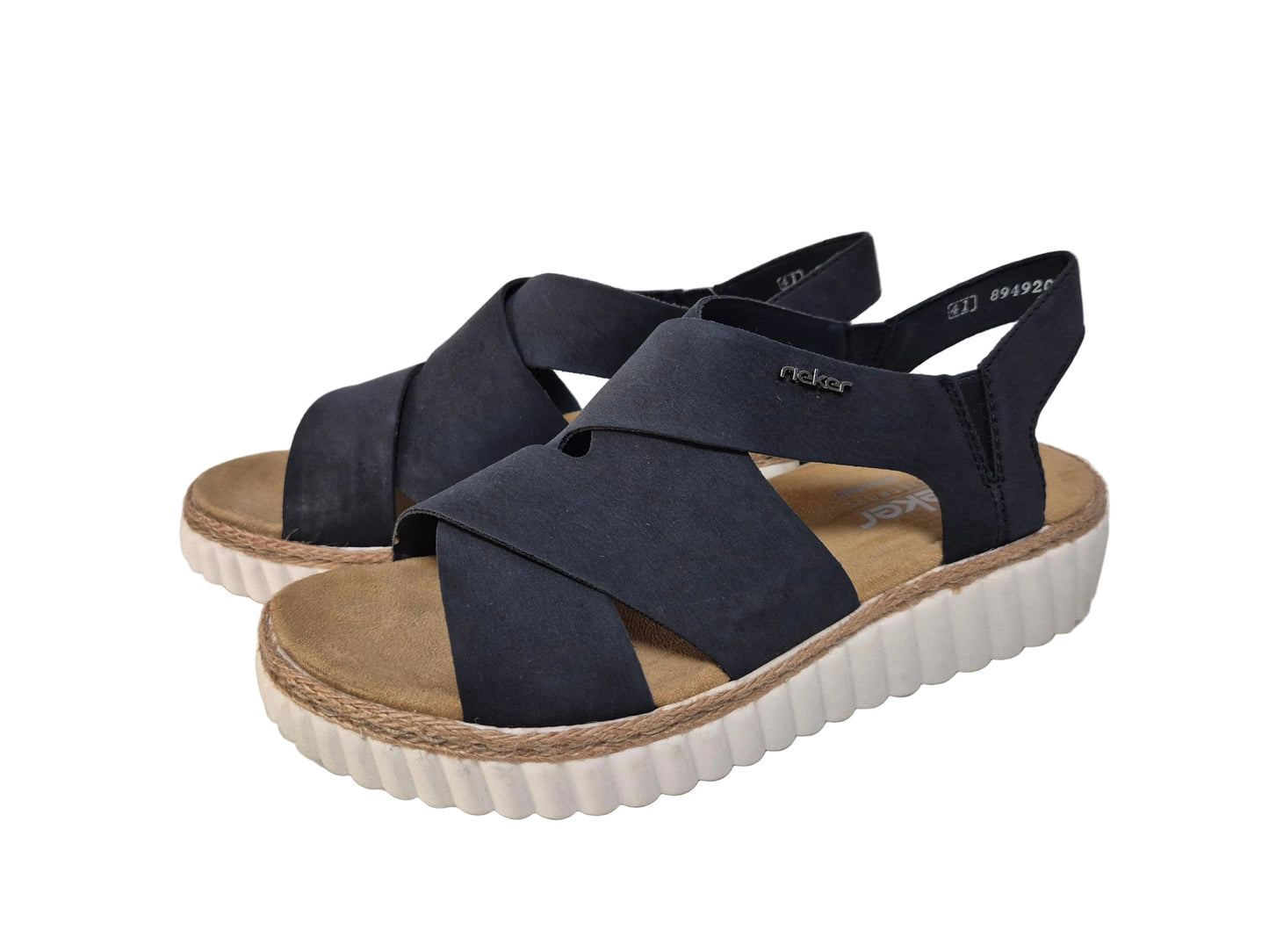Rieker Plateausandalette, blau, Gr. 41