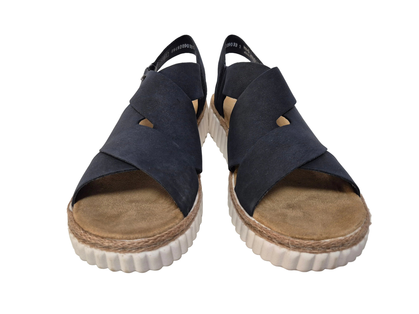 Rieker Plateausandalette, blau, Gr. 41