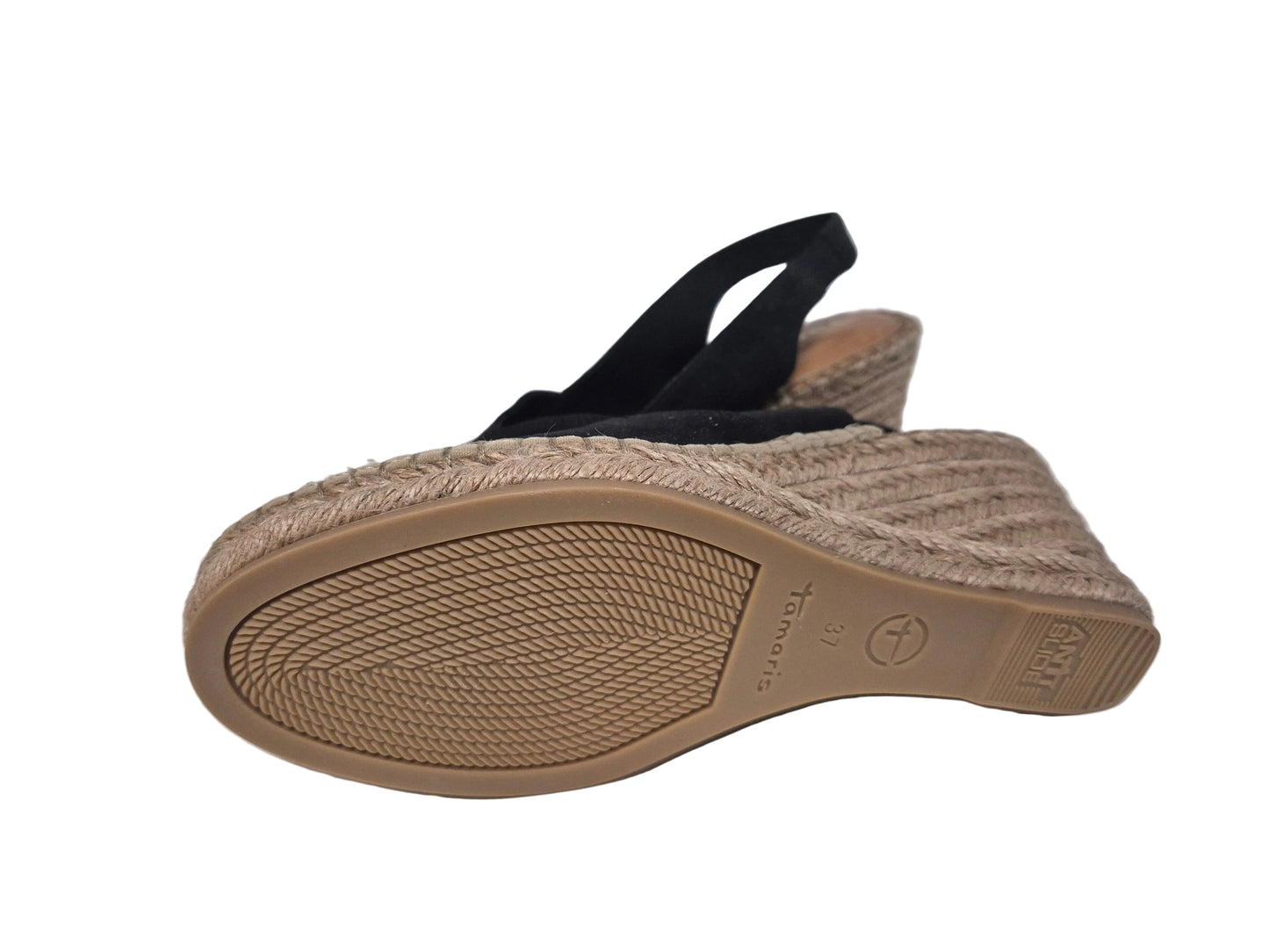 Tamaris Keilsandalette Espadrille, schwarz, Gr. 37