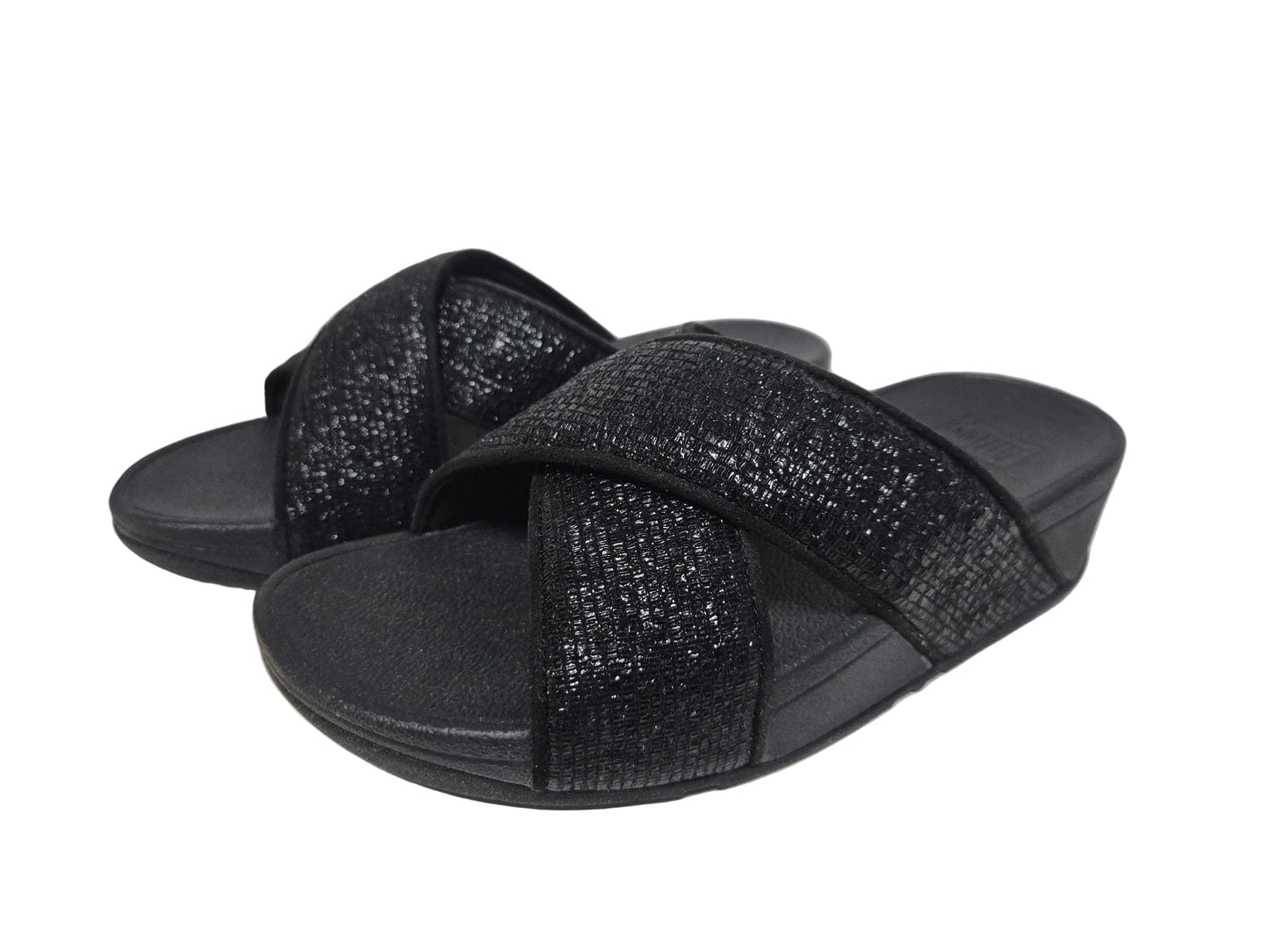 FitFlop Lulu Glitter Toe-Thongs Zehentrenner, schwarz, Gr. 36