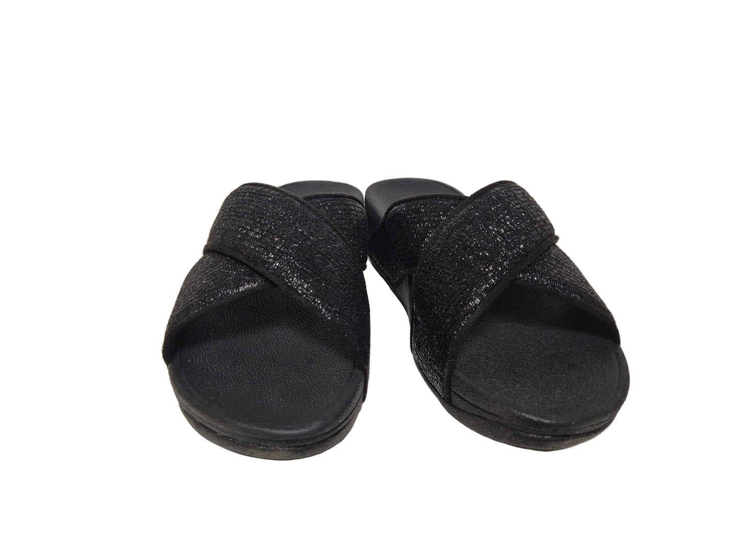 FitFlop Lulu Glitter Toe-Thongs Zehentrenner, schwarz, Gr. 36