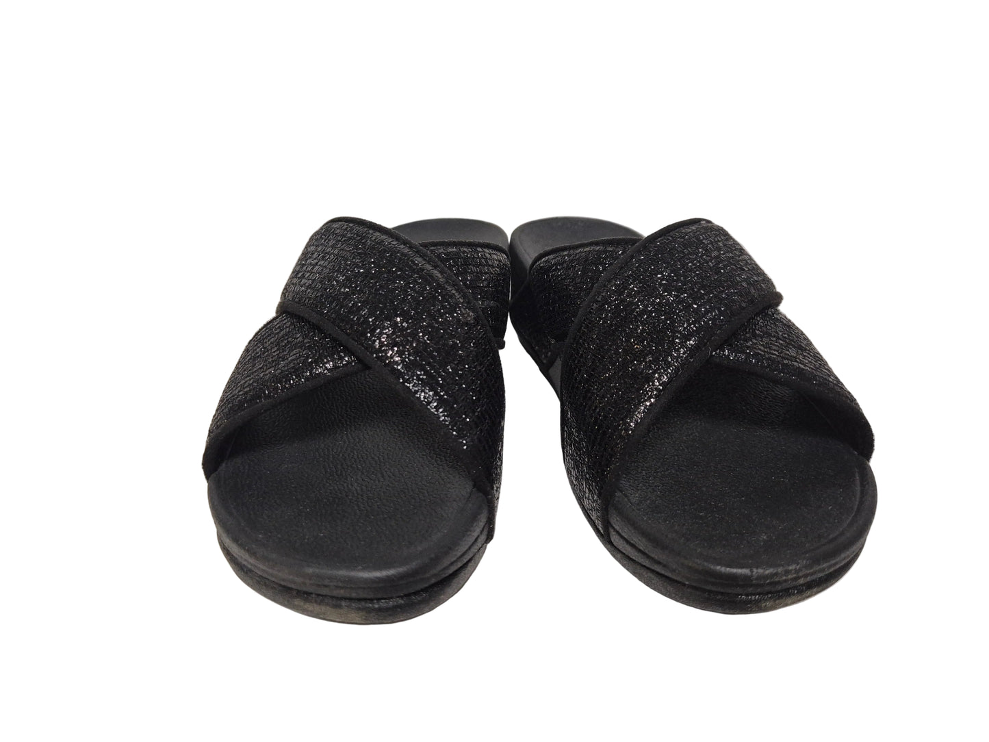 FitFlop Lulu Glitter Toe-Thongs Zehentrenner, schwarz, Gr. 37
