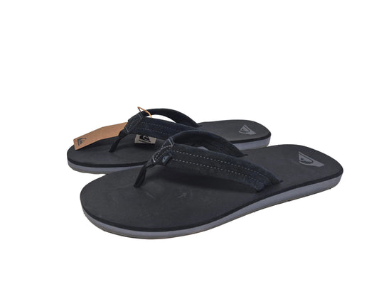 Quiksilver Carver Suede Core Zehentrenner Pantolette, schwarz, Gr. 47