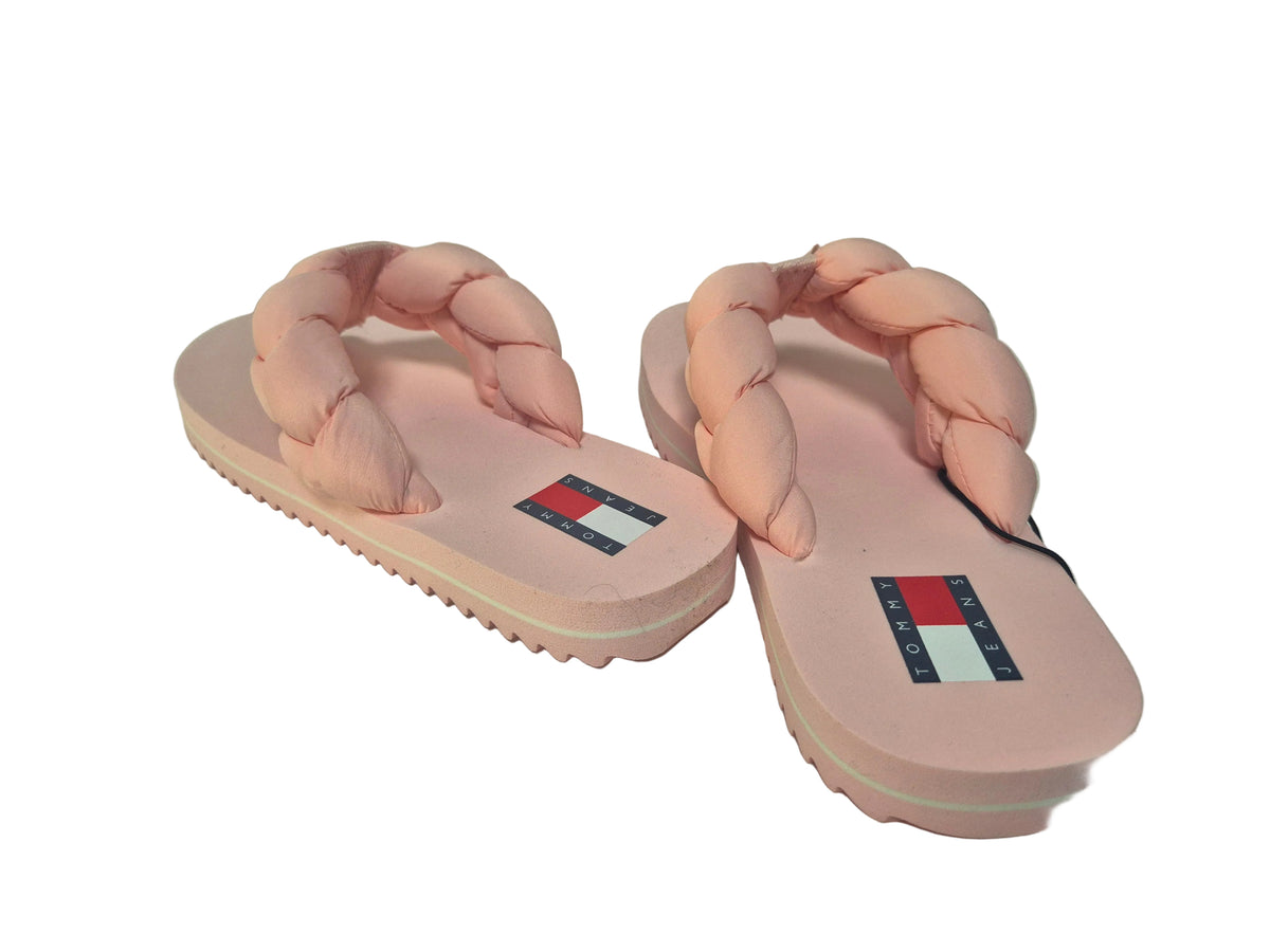 Tommy Jeans Braided Padded Serratted Flip-Flops, rosa, Gr. 36