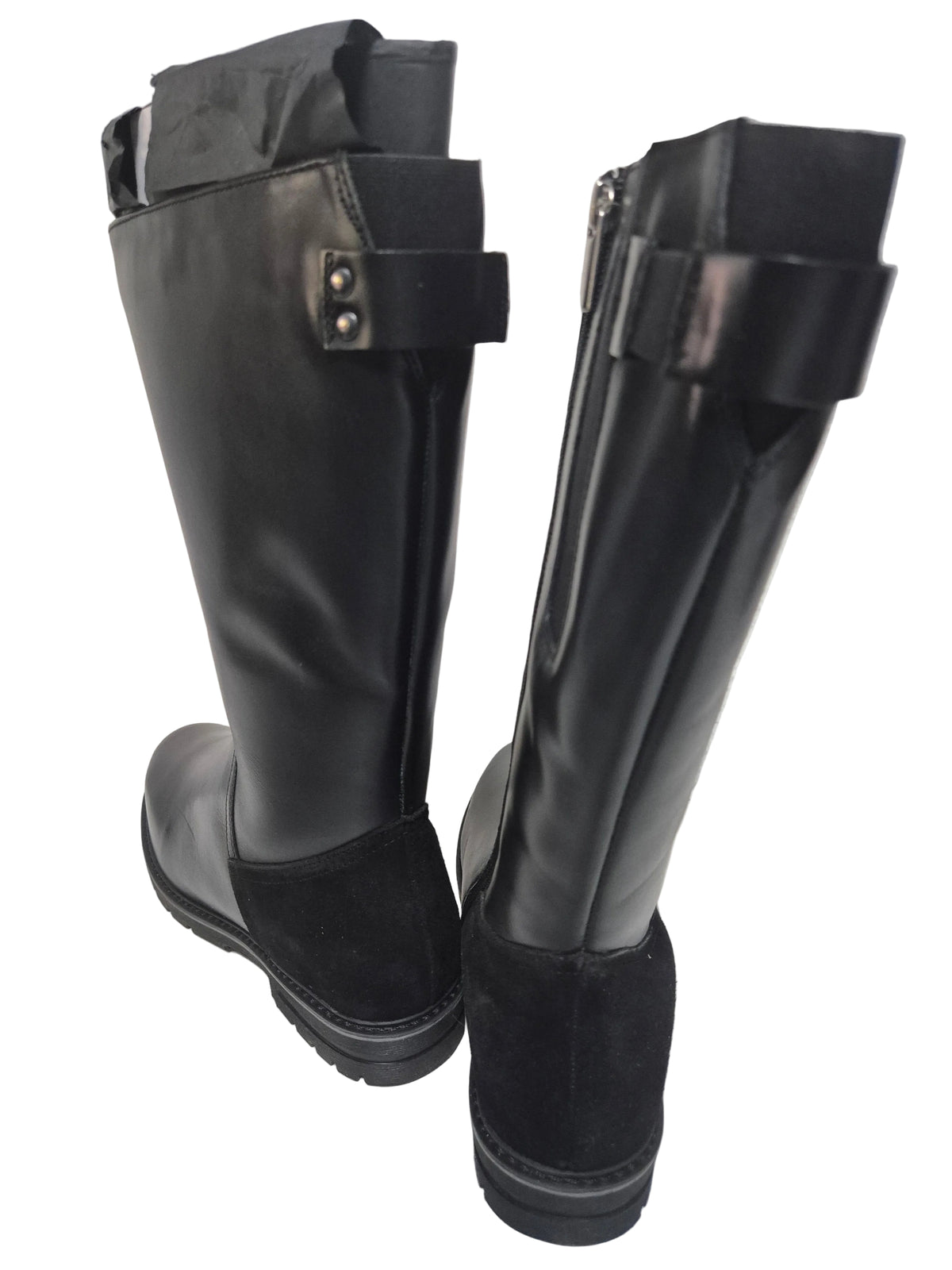 sheego Weitschaftstiefel Rindleder, schwarz, Gr. 39 XL