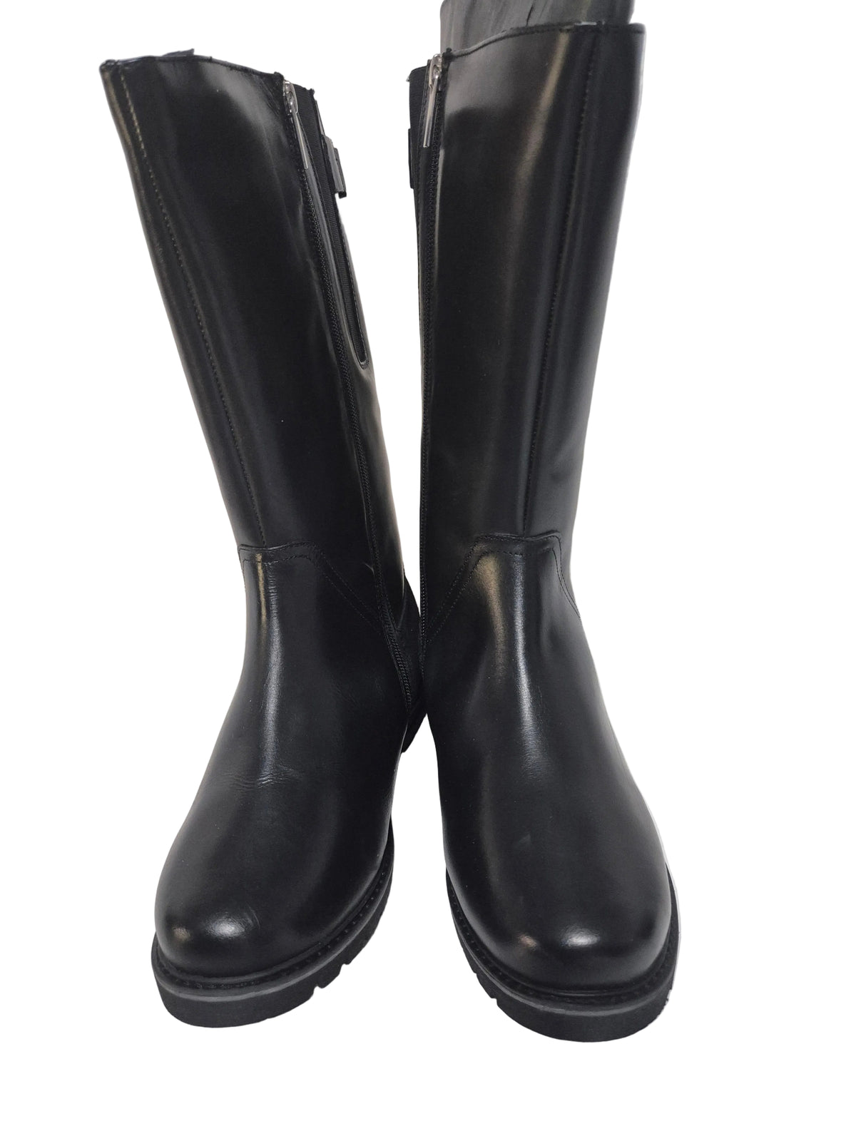 sheego Weitschaftstiefel Rindleder, schwarz, Gr. 39 XL