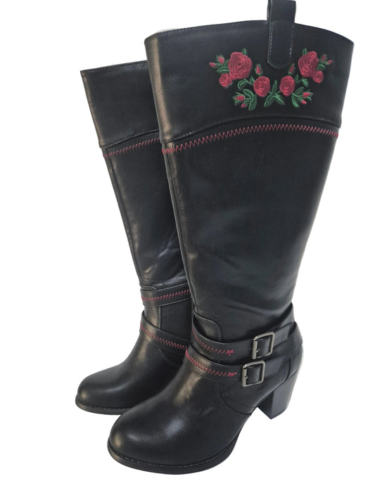 sheego by Joe Browns wadenhohe Stiefel Cowboystiefel, schwarz, Gr. 40 XXL