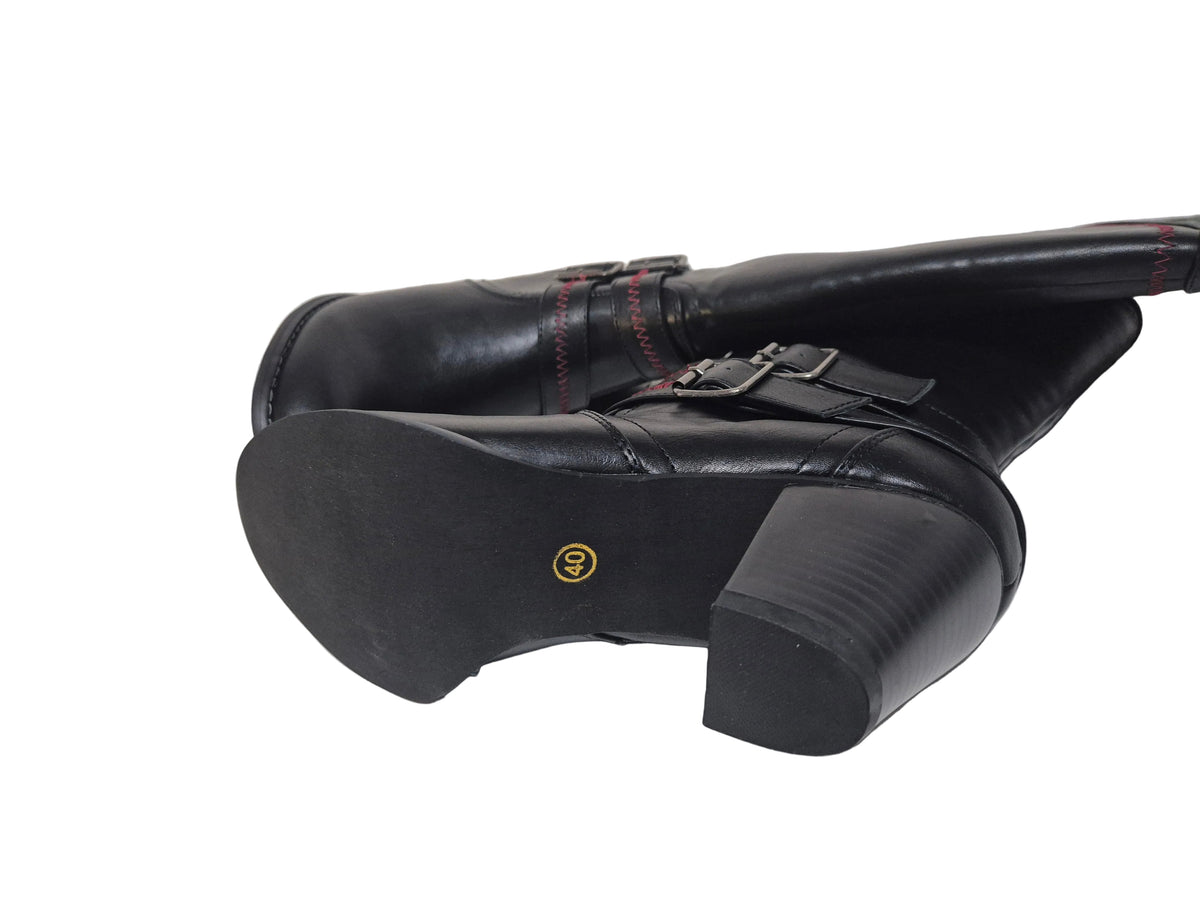 sheego by Joe Browns wadenhohe Stiefel Cowboystiefel, schwarz, Gr. 40 XXL
