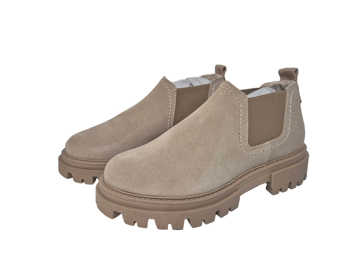 Heine Kurzstiefelette Schuhe Boots Veloursleder, beige, Gr. 36