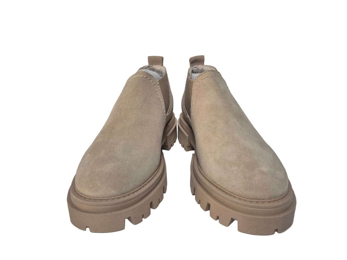 Heine Kurzstiefelette Schuhe Boots Veloursleder, beige, Gr. 36