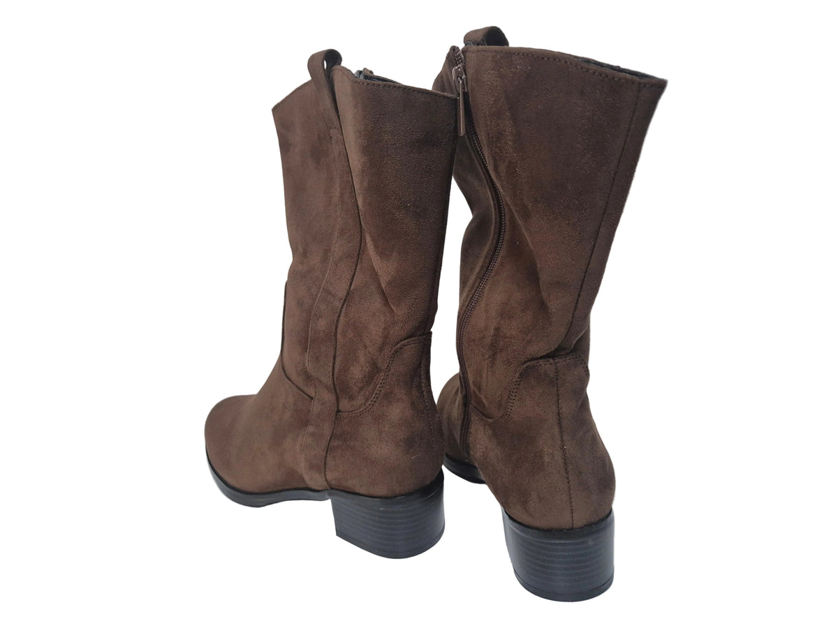 sheego Kurzstiefel Stiefeletten Cowboystiefel, braun, Gr. 40 XL