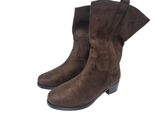 sheego Kurzstiefel Stiefeletten Cowboystiefel, braun, Gr. 41 XL