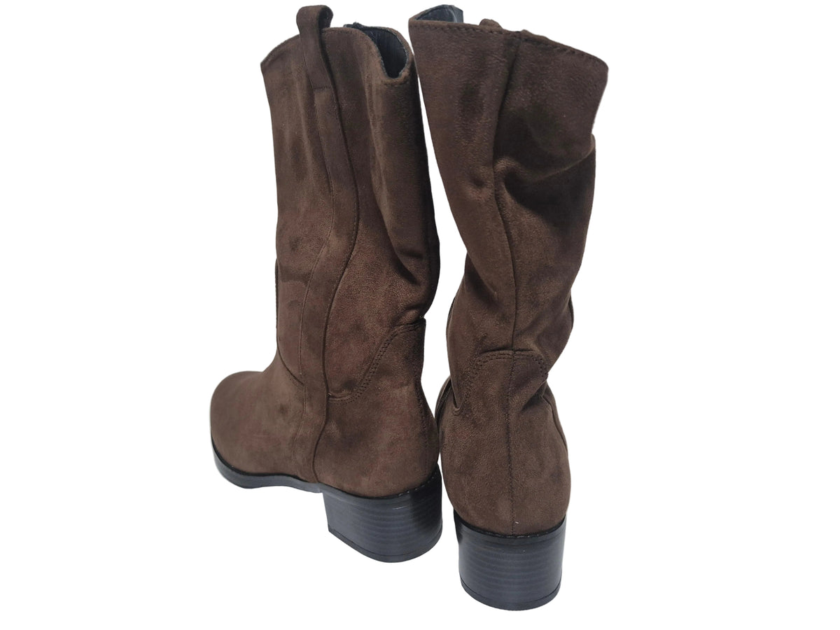 sheego Kurzstiefel Stiefeletten Cowboystiefel, braun, Gr. 41 XL