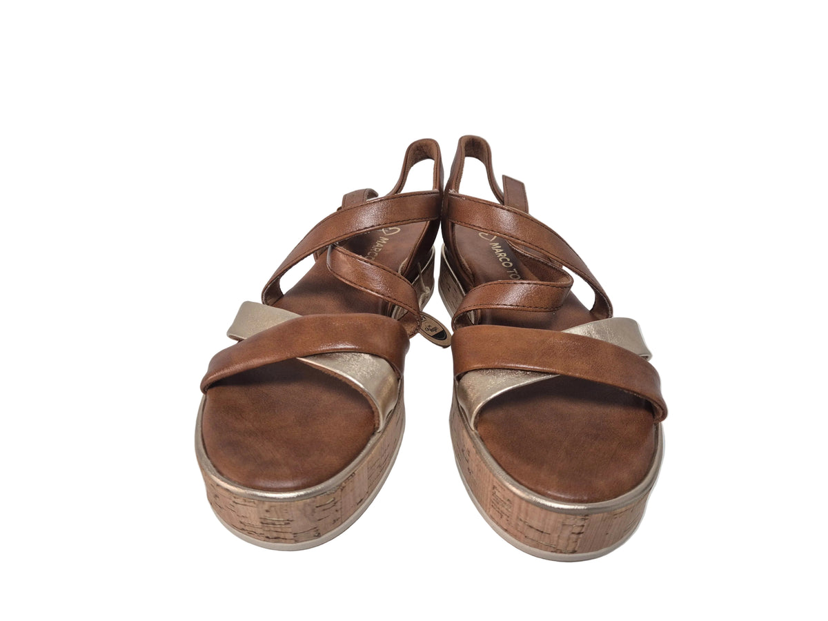 Marco Tozzi Plateausandaletten, cognac, Gr. 40