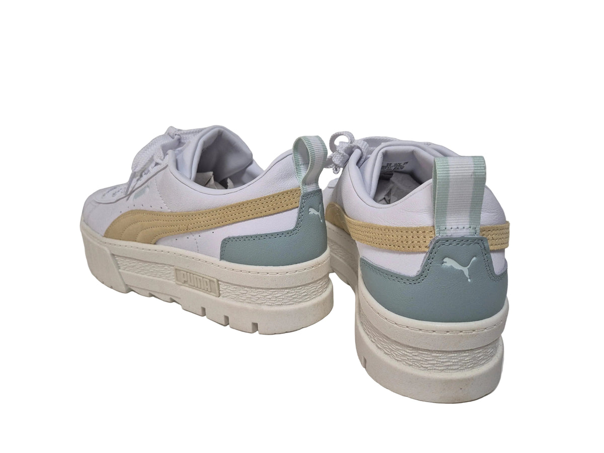 Puma Mayze Lth Wns Plateausneaker, weiß-beige, Gr. 42