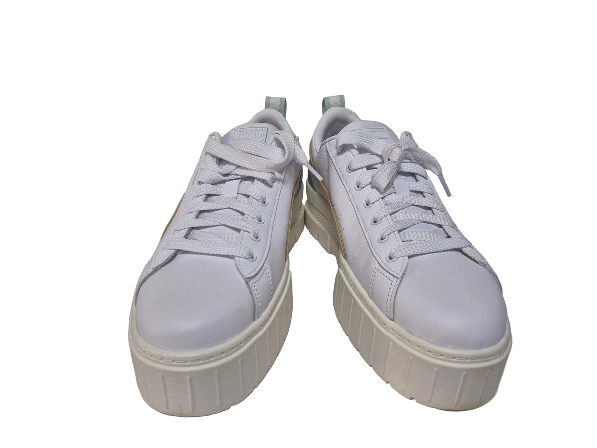 Puma Mayze Lth Wns Plateausneaker, weiß-beige, Gr. 42