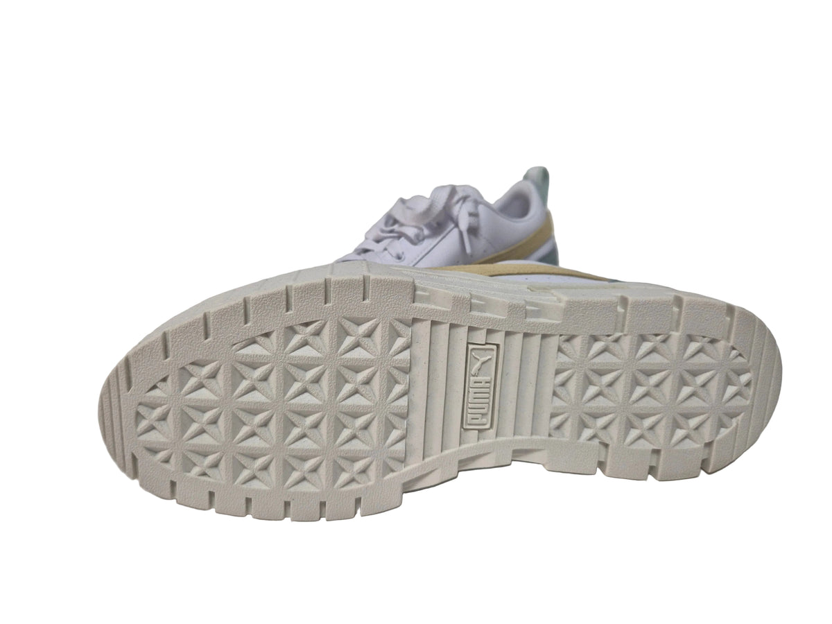 Puma Mayze Lth Wns Plateausneaker, weiß-beige, Gr. 42