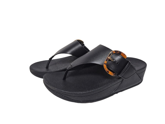 FitFlop Lulu Resin Buckle Zehentrenner, schwarz, Gr. 37