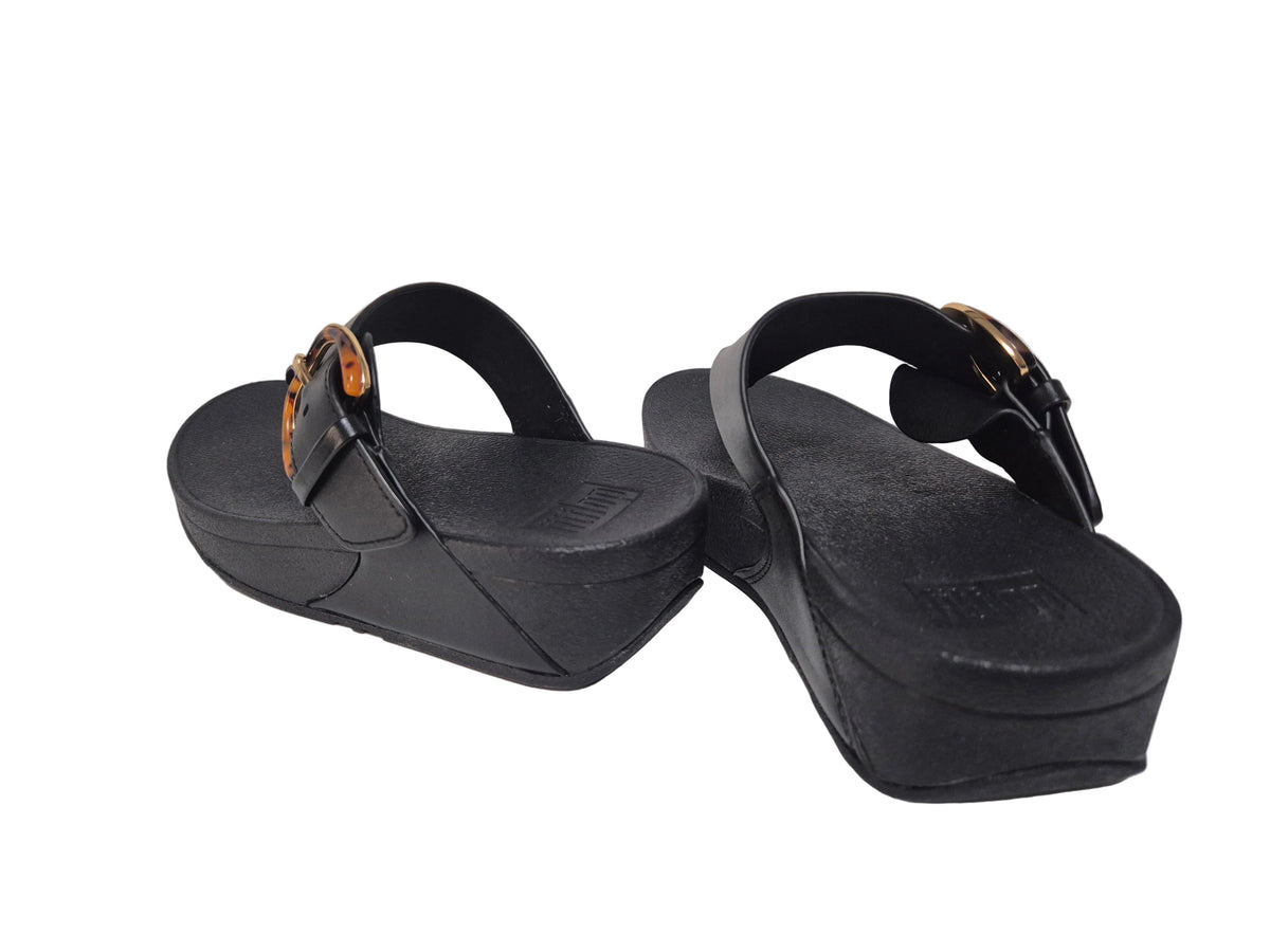 FitFlop Lulu Resin Buckle Zehentrenner, schwarz, Gr. 37