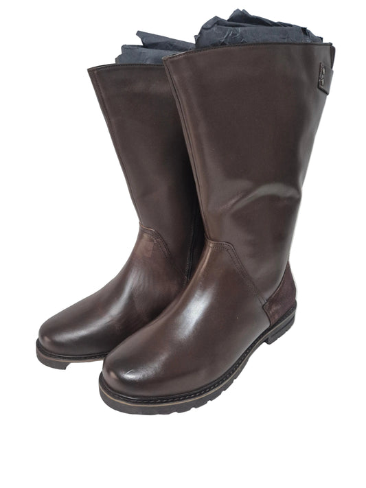 sheego Wadenhohe Weitschaftstiefel aus Leder, schoko, Gr. 42 XXL