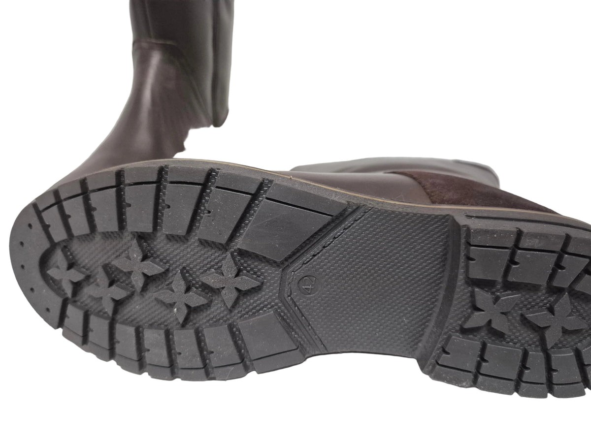 sheego Wadenhohe Weitschaftstiefel aus Leder, schoko, Gr. 42 XXL