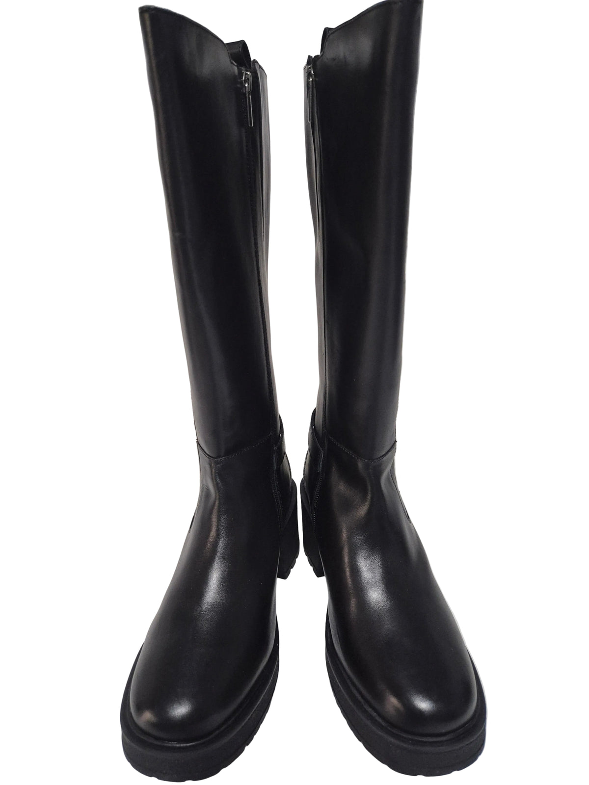 sheego Weitschaftstiefel Zierschnalle Leder, schwarz, Gr. 42 XXL