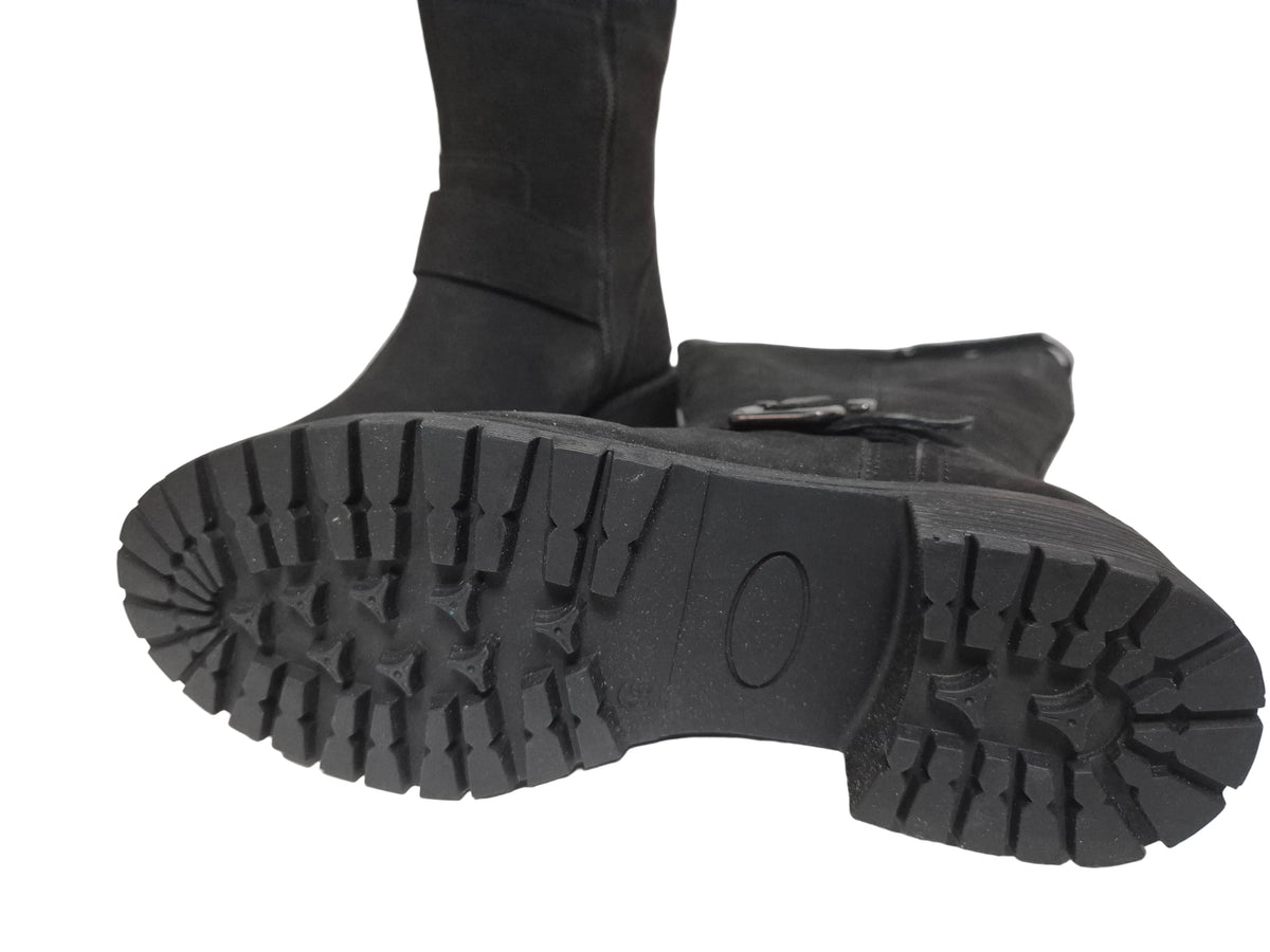 sheego Wadenhohe Weitschaftstiefel aus Leder, schwarz, Gr. 37 XXL