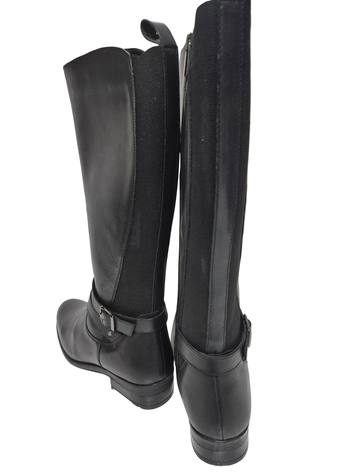 sheego Wadenhohe Weitschaftstiefel aus Leder, schwarz, Gr. 40 XL