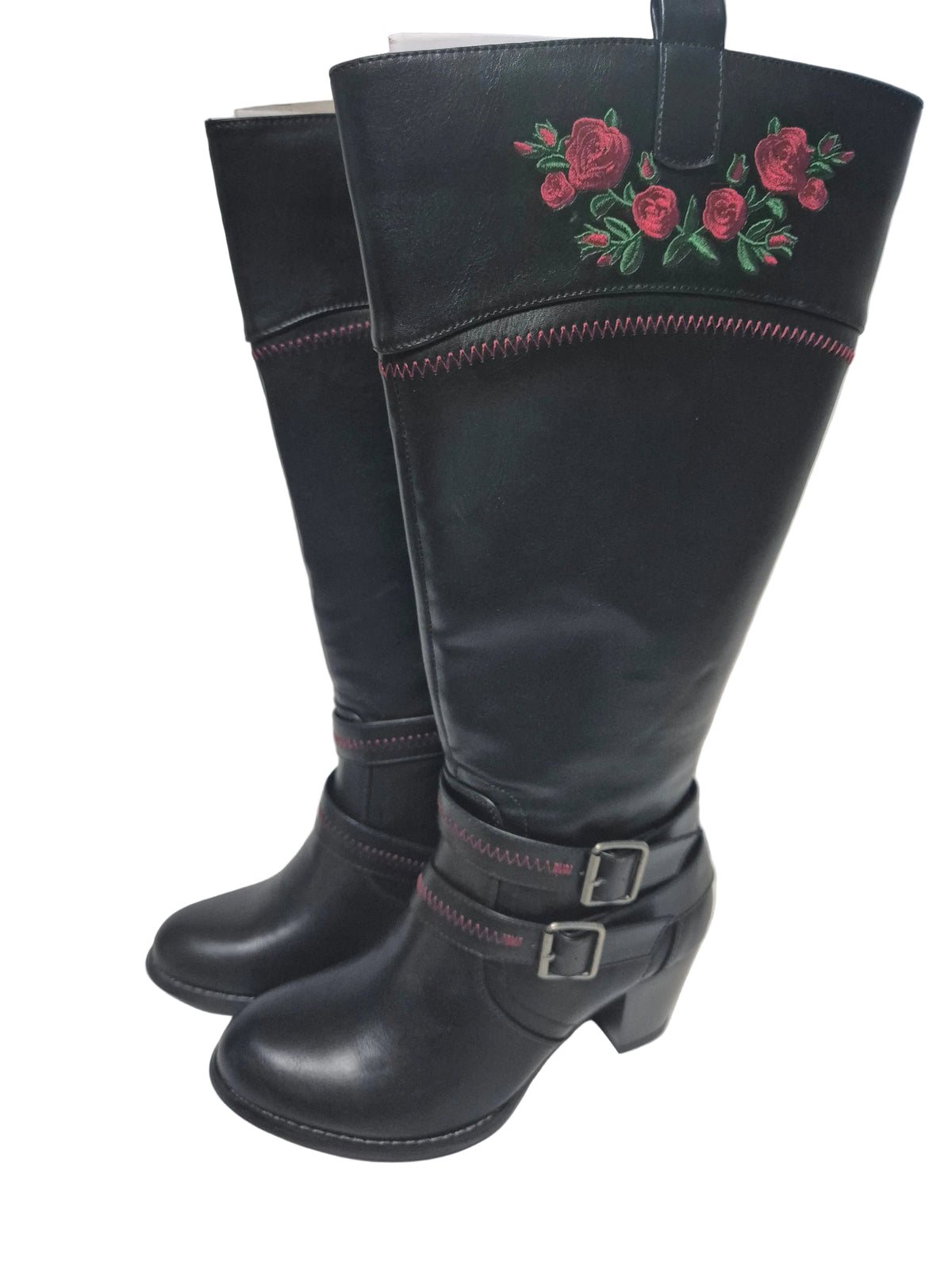 sheego by Joe Browns wadenhohe Stiefel Cowboystiefel, schwarz, Gr. 39 XXL