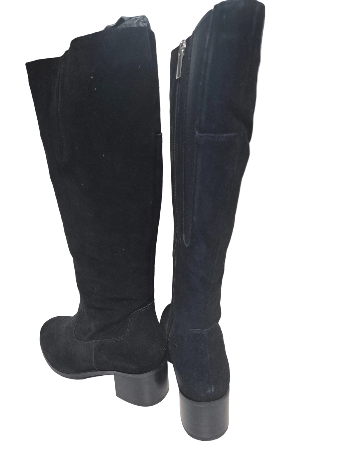 sheego Wadenhohe Weitschaftstiefel aus Leder, schwarz, Gr. 40 XXL
