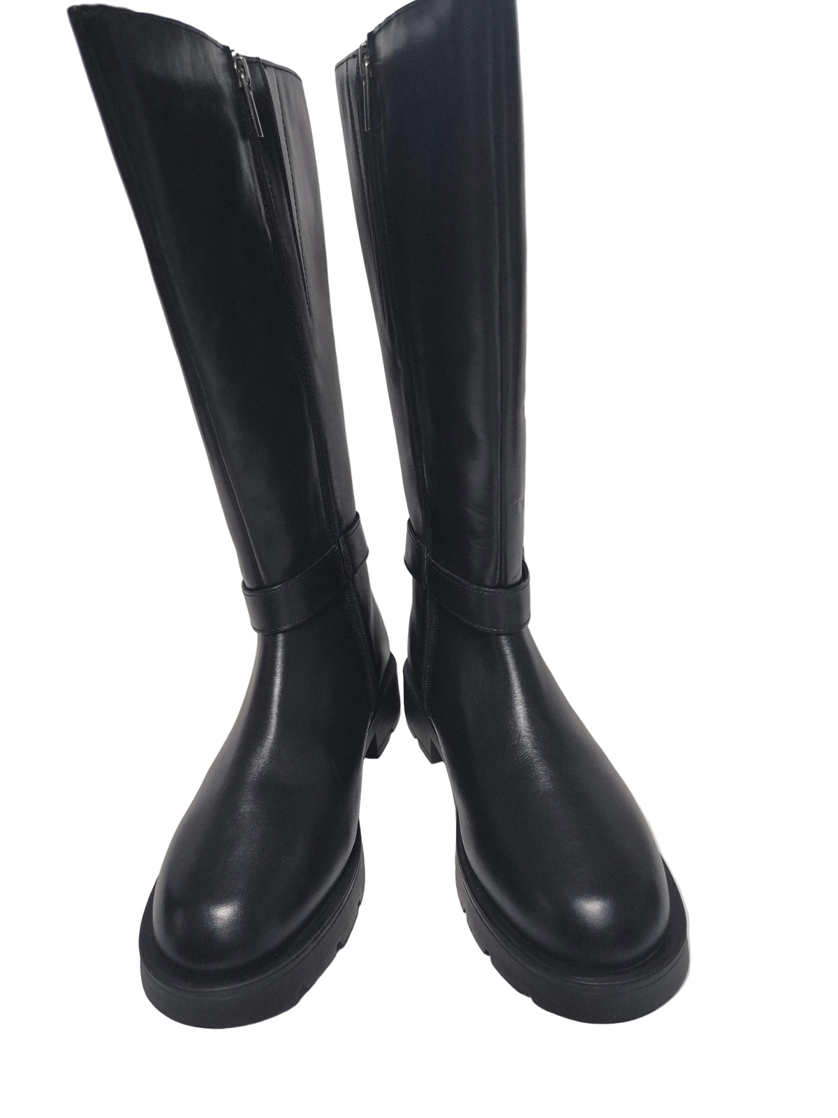 sheego Wadenhohe Weitschaftstiefel aus Leder, schwarz, Gr. 40 XXL