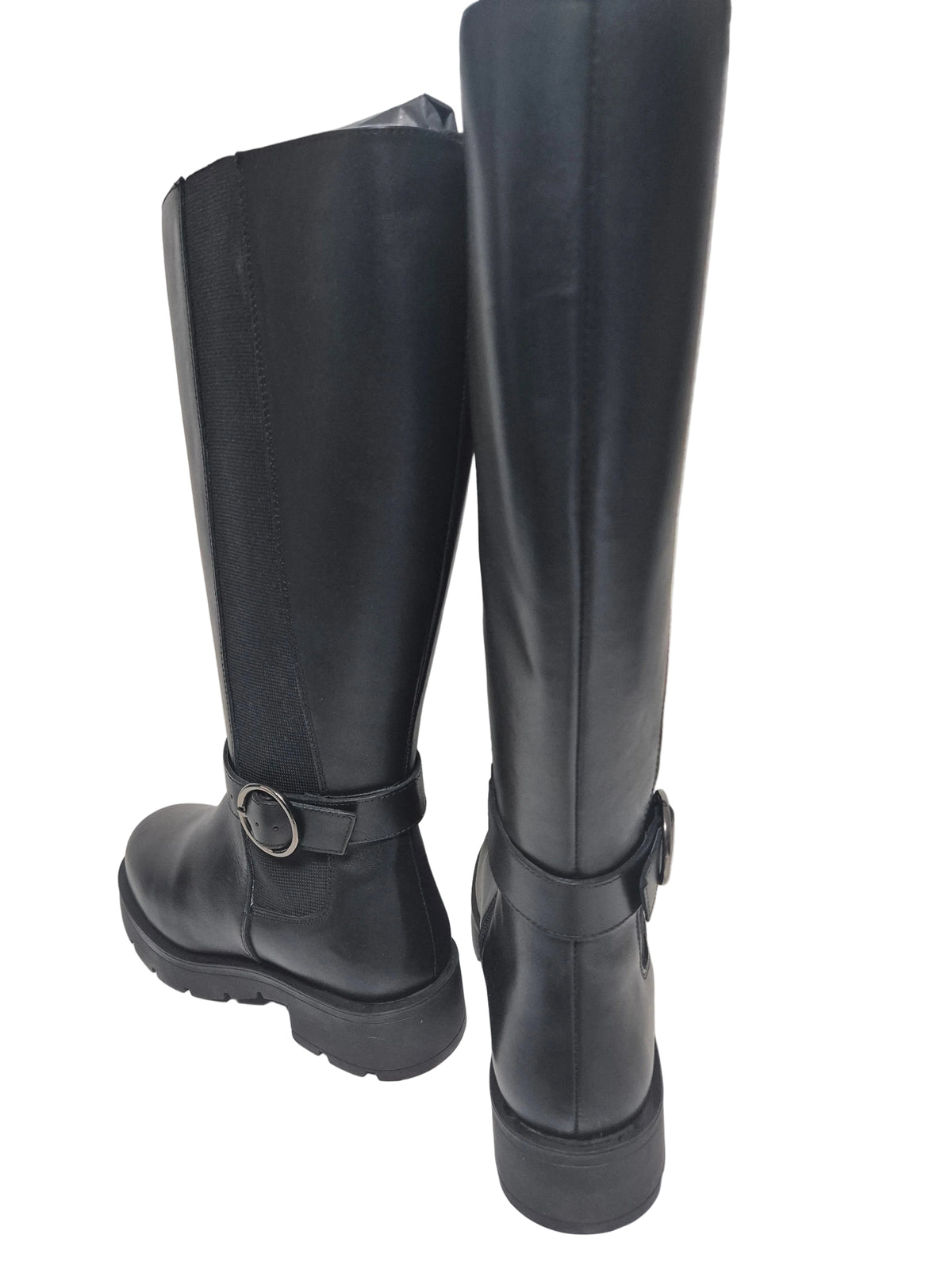sheego Wadenhohe Weitschaftstiefel aus Leder schwarz Gr. 37 XL