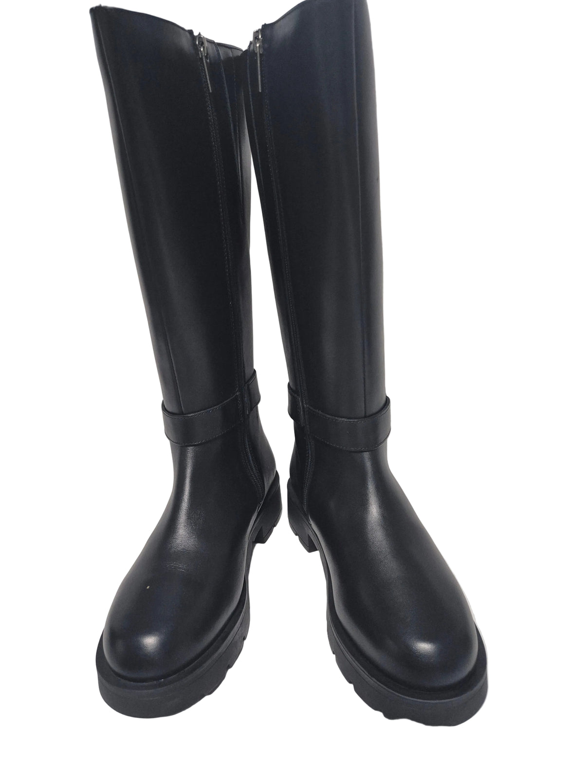 sheego Wadenhohe Weitschaftstiefel aus Leder schwarz Gr. 37 XL