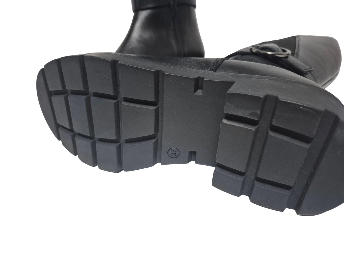 sheego Wadenhohe Weitschaftstiefel aus Leder schwarz Gr. 37 XL