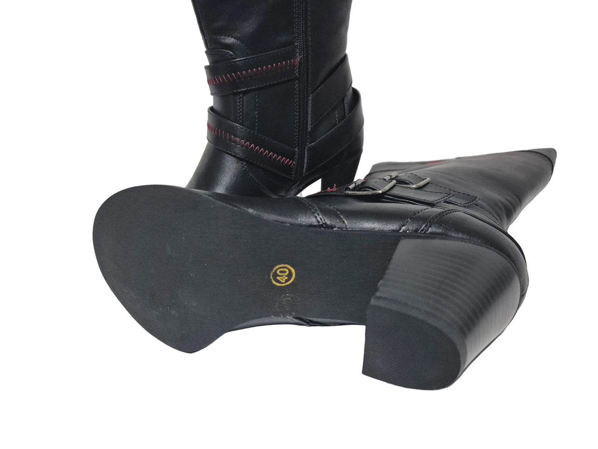 sheego by Joe Browns wadenhohe Stiefel Cowboystiefel, schwarz, Gr. 40 XL
