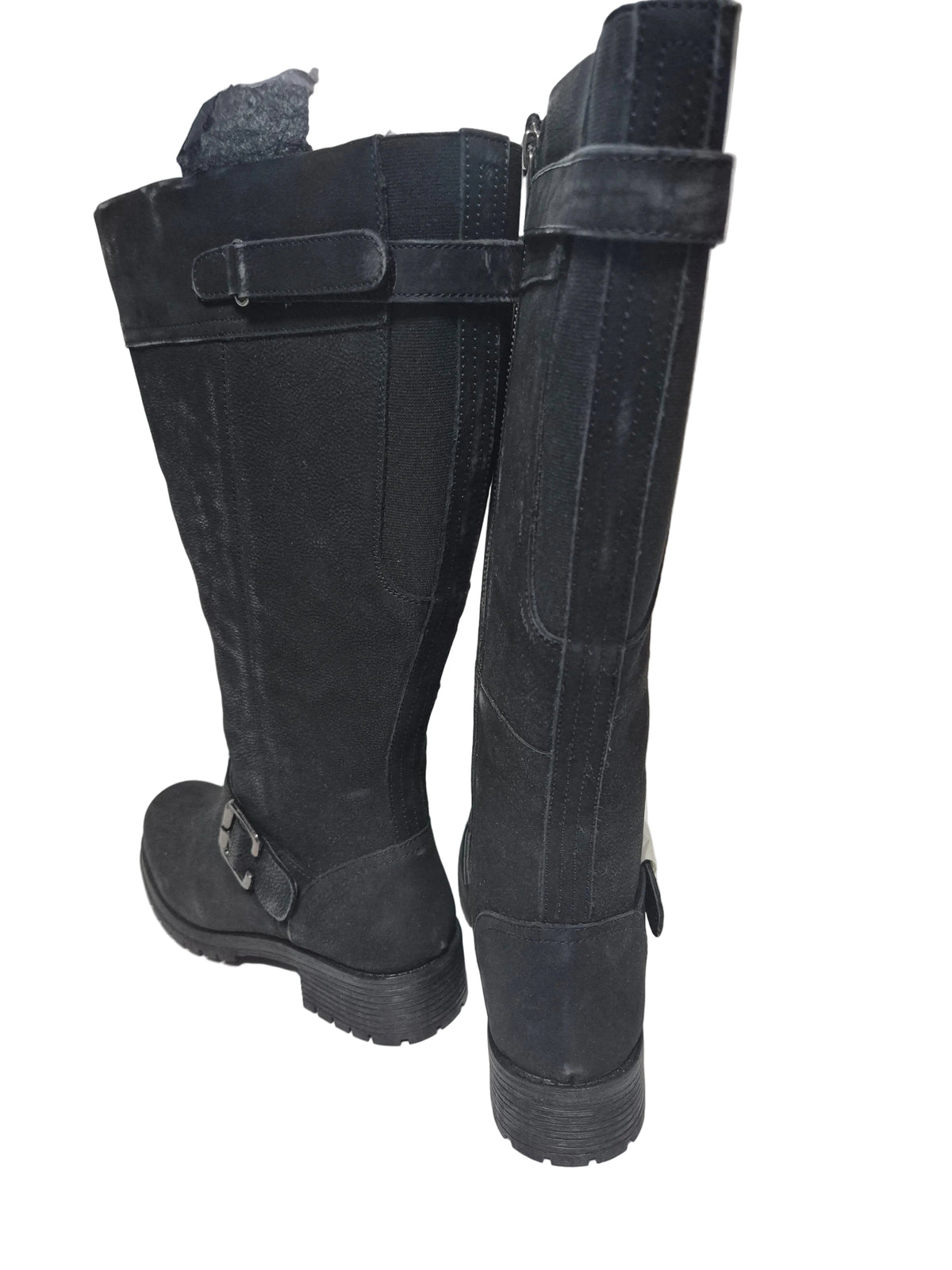 sheego Wadenhohe Weitschaftstiefel aus Leder, schwarz, Gr. 40 XXL