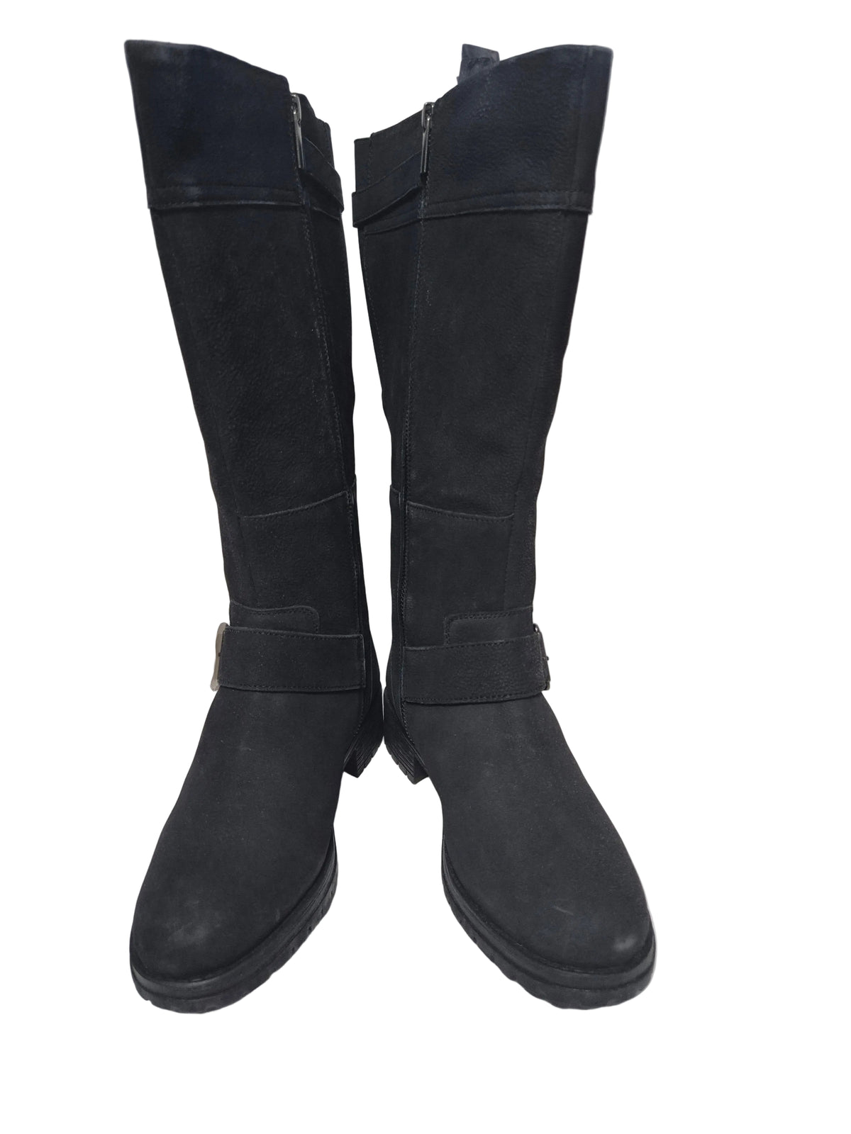 sheego Wadenhohe Weitschaftstiefel aus Leder, schwarz, Gr. 40 XXL